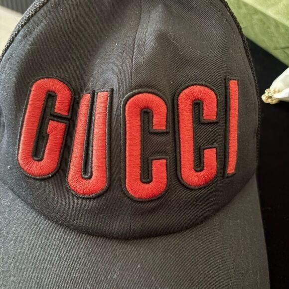 Brand new with box unisex Gucci Black and Red  Cap size m 58 cm main image 6